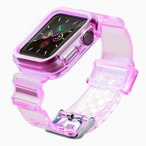 Szilikon Szíj és Tok Apple Watch-hoz - 40 mm - Rózsaszín