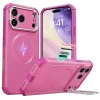 iPhone 17 Pro Max, Ütésálló MagSafe-es tok, kitámasztóval, háromrétegű védelemmel - Rózsaszín - ESR - Cyber Armor Kickstand