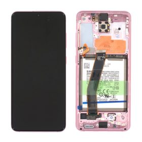   Gyári OEM LCD kijelző + akkumulátor - Rózsaszín - Samsung Galaxy S20 4G/5G 2020 - SM-G980/G981