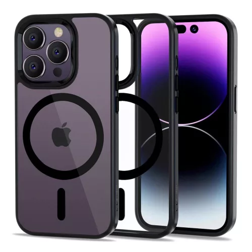 Tech-Protect MagMat MagSafe átlátszó fekete tok iPhone 14 Pro Max