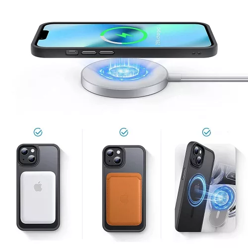 Tech-Protect MagMat MagSafe átlátszó fekete tok iPhone 14 Pro Max