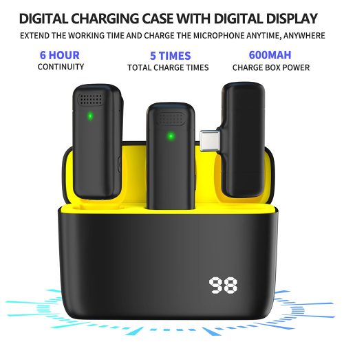 Vezeték nélküli csiptetős mikrofon szett (2 darabos) - Lightning csatlakozóval, zajszűréssel és 6 órás üzemidővel - Techsuit LW3