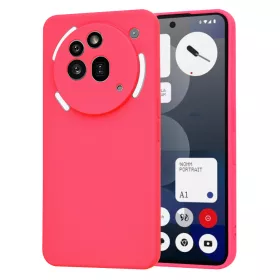  Nothing Phone 3a Pro, Puha tapintású MagSafe szilikon tok, mikroszálas béléssel, Techsuit - SoftFlex - Pink