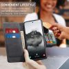 Hasított Eco Bőr kinyitható fekete tok - OnePlus 13