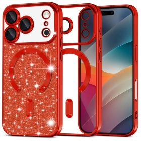 Techsuit - Luxury Glitter MagSafe - iPhone 17 Pro - Red