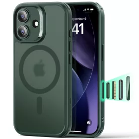   iPhone 17, Ütésállő MagSafe-es tok, Kameravédelemmel, Légpárnás sarkokkal - Matt zöld - ESR Classic Hybrid HaloLock