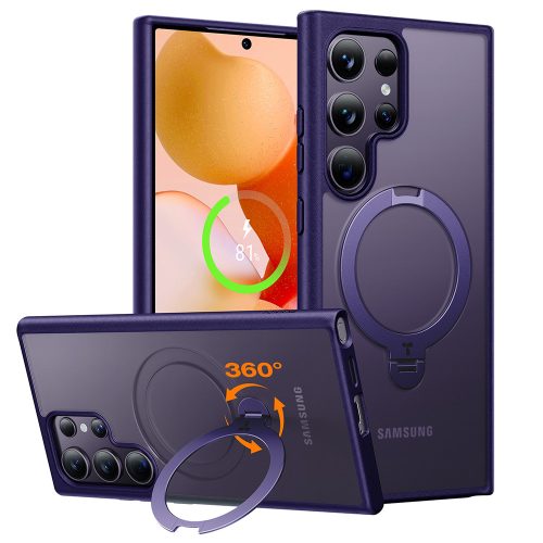 Torras - Ostand Spin MagSafe Series tok - Samsung Galaxy S24 Ultra - Lila 2