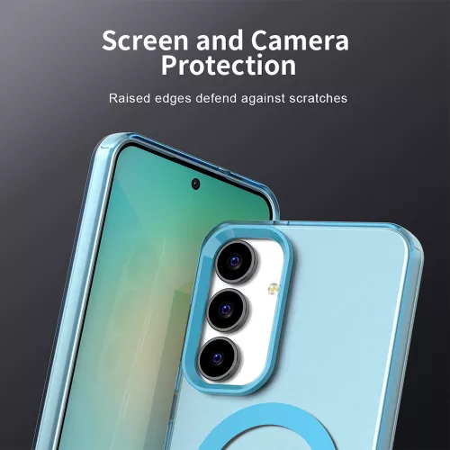 Samsung Galaxy S25 FE, Ütésálló MagSafe tok, megemelt szélekkel - Kék - Techsuit - CandyCase