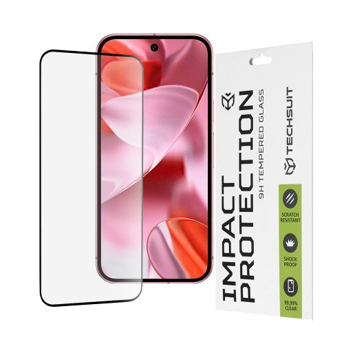 Techsuit – 111D Teljes kijelzős – Google Pixel 9 / 9 Pro - Fekete
