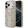 iPhone 17 Pro Max, Guess Hardcase 4G Printed Stripes MagSafe tok - Bézs/rózsaszín