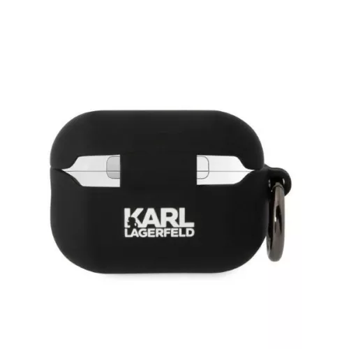 Karl Lagerfeld Choupette fejes fekete szilikon Airpods Pro tok