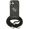 iPhone 17, Guess - Hardcase 4G CBDY Big Logo tok, pánttal - Fekete