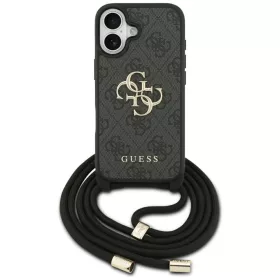   iPhone 17, Guess - Hardcase 4G CBDY Big Logo tok, pánttal - Fekete