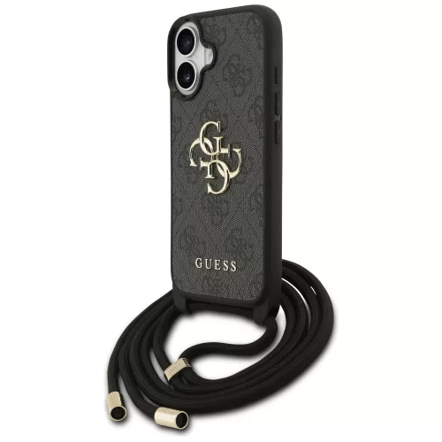 iPhone 17, Guess - Hardcase 4G CBDY Big Logo tok, pánttal - Fekete