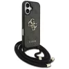 iPhone 17, Guess - Hardcase 4G CBDY Big Logo tok, pánttal - Fekete