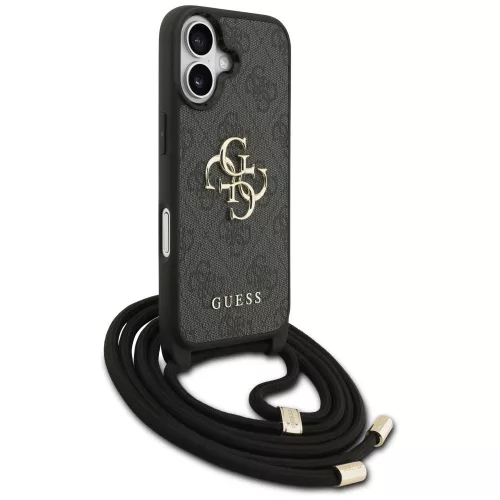 iPhone 17, Guess - Hardcase 4G CBDY Big Logo tok, pánttal - Fekete