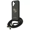 iPhone 17, Guess - Hardcase 4G CBDY Big Logo tok, pánttal - Fekete