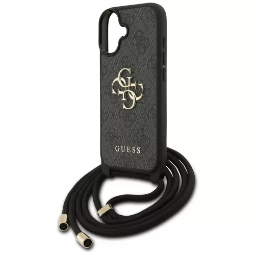 iPhone 17, Guess - Hardcase 4G CBDY Big Logo tok, pánttal - Fekete