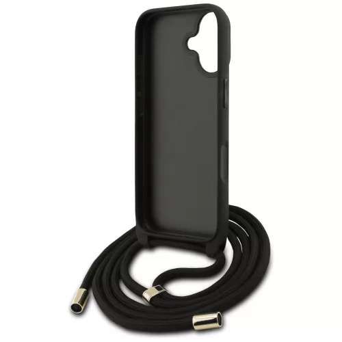 iPhone 17, Guess - Hardcase 4G CBDY Big Logo tok, pánttal - Fekete
