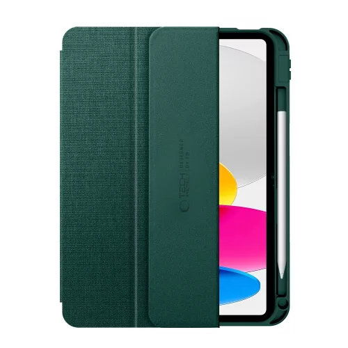 iPad 10.9" (2022 / 10. gen.) / iPad 11" (2025 / 11. gen.) Elegáns szövetborításos tok - Zöld - Tech-Protect SC Pen Canvas