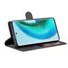 Honor Magic 6 Lite, Kinyitható kártyatartós Ökobőr tok állványfunkcióval - Fekete - Techsuit Diary Book