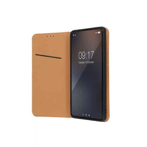 Samsung Galaxy A26 5G, Kinyitható kártyatartós tok, valódi bőrből - Barna - SMART PRO