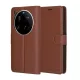 Xiaomi 15 Ultra, Kinyitható kártyatartós Ökobőr tok állványfunkcióval - Barna - Techsuit Leather Folio