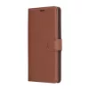 Xiaomi 15 Ultra, Kinyitható kártyatartós Ökobőr tok állványfunkcióval - Barna - Techsuit Leather Folio