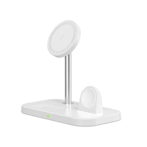 Tech-Protect A22 3 az 1-ben MagSafe iPhone + Apple Watch + AirPods Qi vezeték nélküli töltő állvány - Fehér