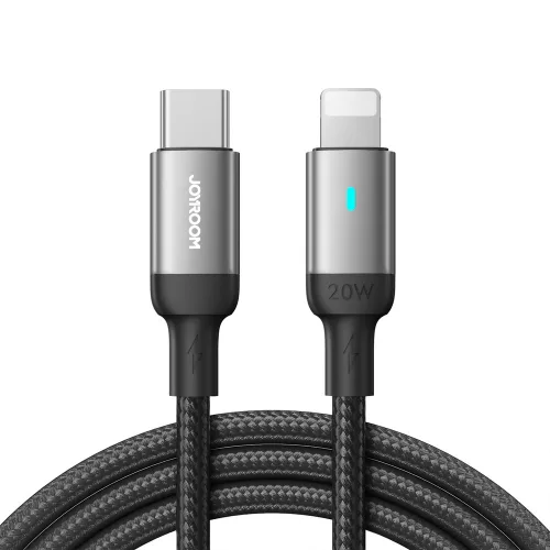 Töltőkábel USB-C / Lightning csatlakozókkal, 20 W teljesítményig, 1,2 m hosszú - fekete - Joyroom Extraordinary Series A10