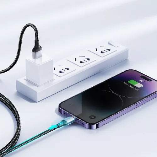Töltőkábel USB-C / Lightning csatlakozókkal, 20 W teljesítményig, 1,2 m hosszú - fekete - Joyroom Extraordinary Series A10