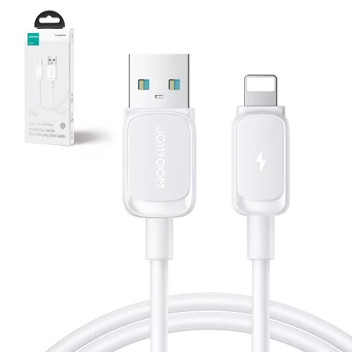 Joyroom Multi-Color Series A14 Lightning / USB-A 2.4A 1.2 m kábel – fehér