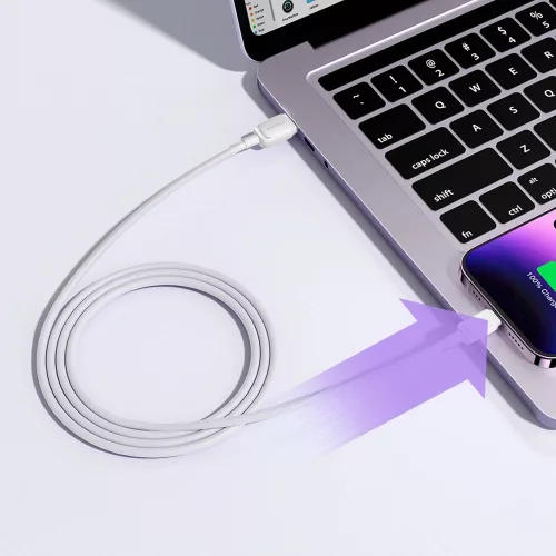 Joyroom Multi-Color Series A14 Lightning / USB-A 2.4A 1.2 m kábel – fehér