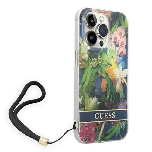 Guess Virág mintás tok pánttal iPhone 13 Mini
