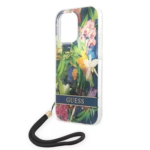 Guess Virág mintás tok pánttal iPhone 13 Mini