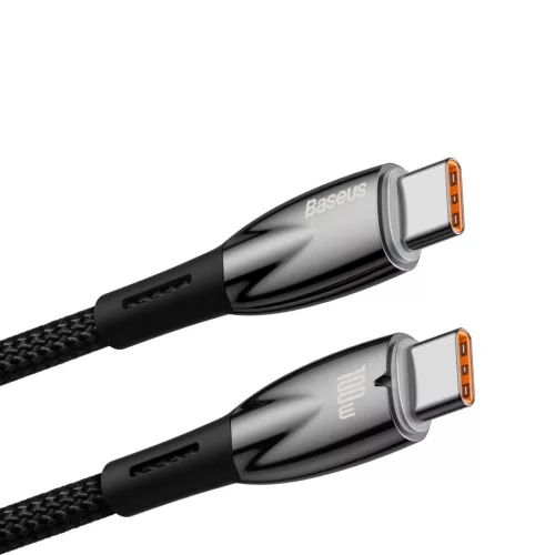 Baseus fekete gyorstöltő kábel - (USB-C / USB-C, 480Mbps, 100W, 2 méter)