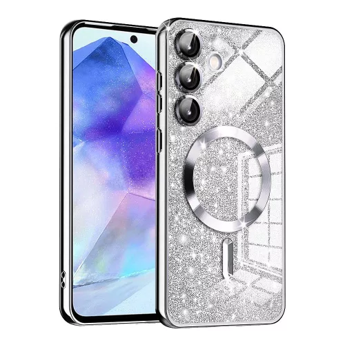 Techsuit - Luxury Glitter MagSafe - Samsung Galaxy A55 5G - Ezüst