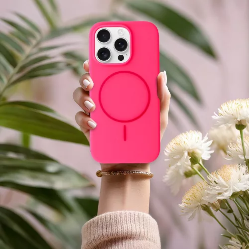 MagSafe Slim Szilikon tok iPhone 16 Plus - Pink