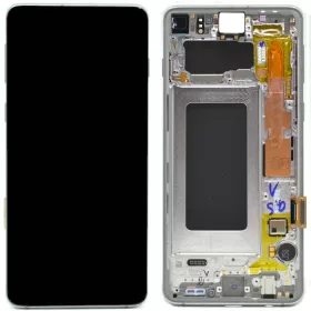   Gyári OEM LCD kijelző - Ezüst - Samsung Galaxy S10 2019 - SM-G973