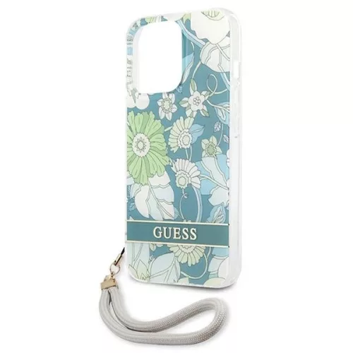 Guess Virág mintás tok pánttal iPhone 13 Pro