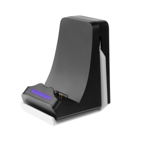 Fixed - Falra szerelhető állvány PS5 kontrollerekhez és fejhallgatókhoz, töltődokkal, LED - Fekete - Fixed