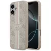 iPhone 17, Guess Hardcase 4G Printed Stripes MagSafe tok - Bézs/rózsaszín