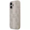 iPhone 17, Guess Hardcase 4G Printed Stripes MagSafe tok - Bézs/rózsaszín