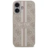 iPhone 17, Guess Hardcase 4G Printed Stripes MagSafe tok - Bézs/rózsaszín