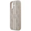iPhone 17, Guess Hardcase 4G Printed Stripes MagSafe tok - Bézs/rózsaszín