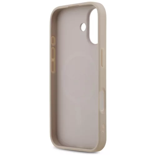 iPhone 17, Guess Hardcase 4G Printed Stripes MagSafe tok - Bézs/rózsaszín