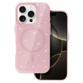 MagSafe Slim Csillogós tok iPhone 16 Pro Max - Rózsaszín