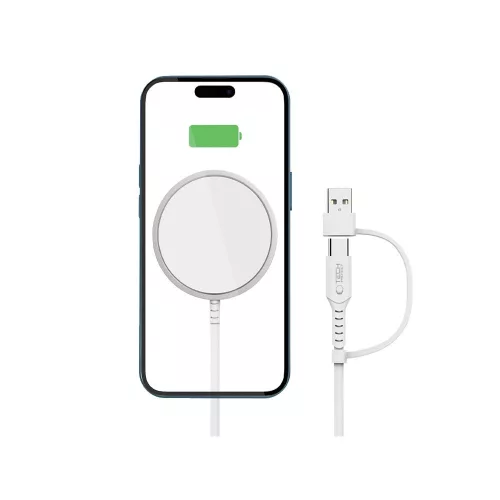 Tech-Protect QI15W-A44 mágneses vezeték nélküli töltő MagSafe technológiával - fehér
