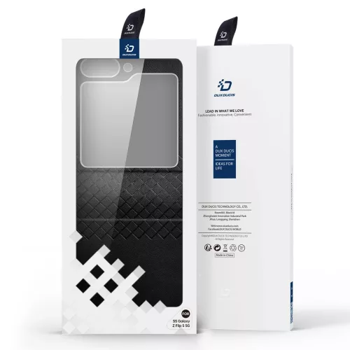 Dux Ducis Bril bőr kinyitható fekete tok (Samsung Galaxy Z Flip 5)