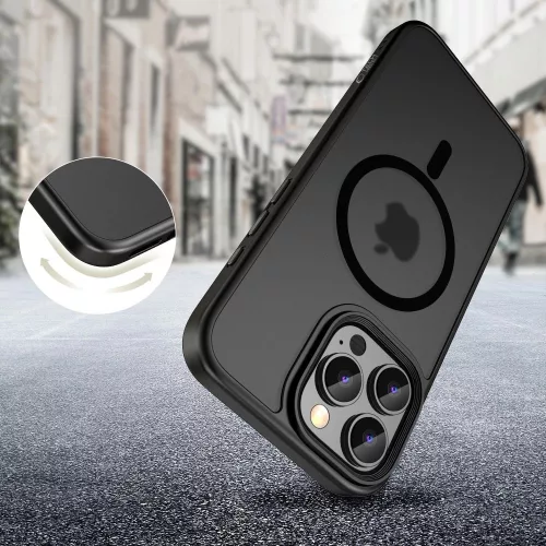 Tech-Protect MagMat MagSafe matt fekete tok iPhone 12 / 12 Pro